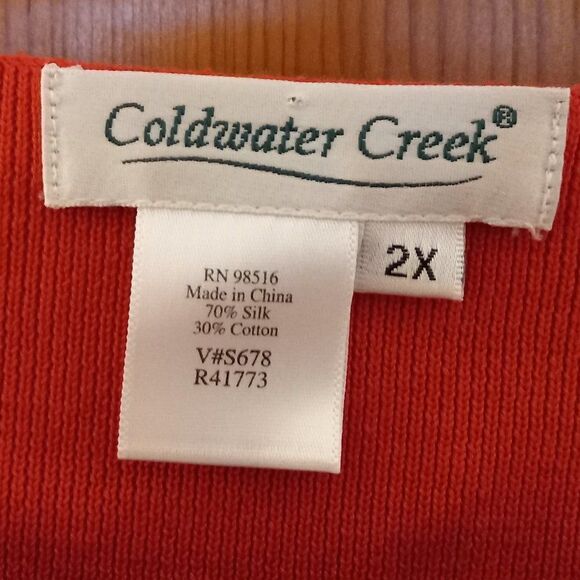 Coldwater Creek Womens 2X Orange Red Tank Sweater  - Picture 2 of 6